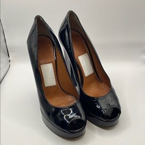 Lanvin Black Y2K Patent Leather Heels 5 Inch - Black - 37